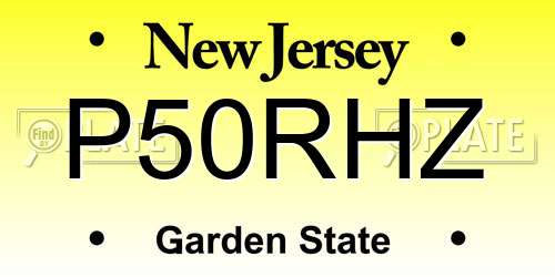 P50RHZ New Jersey License Plate