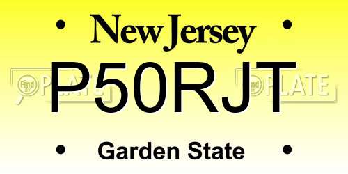 P50RJT New Jersey License Plate