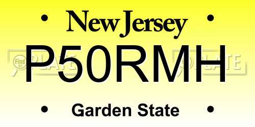 P50RMH New Jersey License Plate