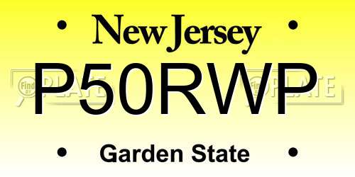 P50RWP New Jersey License Plate