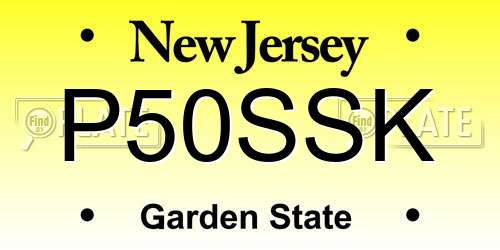 P50SSK New Jersey License Plate