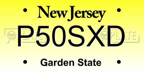 P50SXD New Jersey License Plate