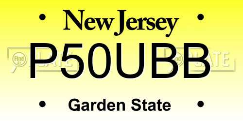P50UBB New Jersey License Plate