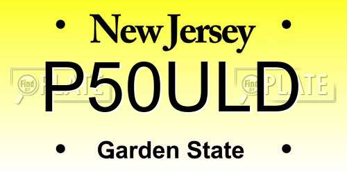 P50ULD New Jersey License Plate