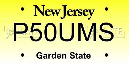 P50UMS New Jersey License Plate
