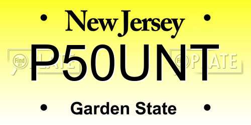 P50UNT New Jersey License Plate