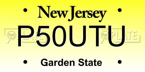 P50UTU New Jersey License Plate