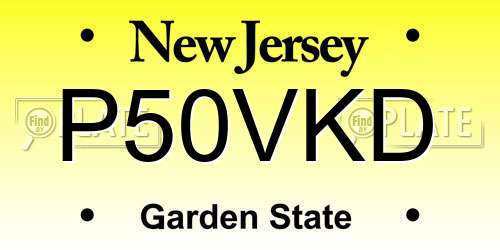 P50VKD New Jersey License Plate