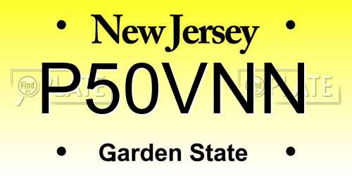 P50VNN New Jersey License Plate