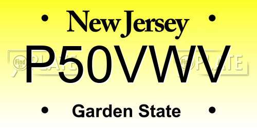 P50VWV New Jersey License Plate