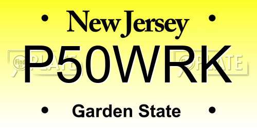 P50WRK New Jersey License Plate