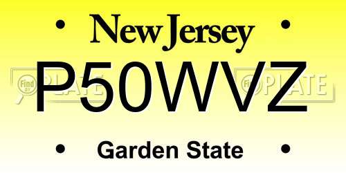 P50WVZ New Jersey License Plate