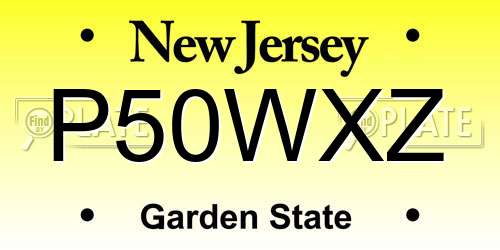 P50WXZ New Jersey License Plate