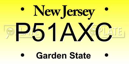 P51AXC New Jersey License Plate