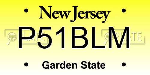 P51BLM New Jersey License Plate