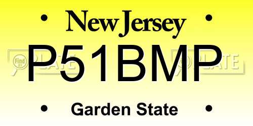 P51BMP New Jersey License Plate