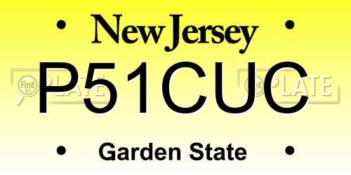 P51CUC New Jersey License Plate