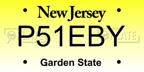 P51EBY New Jersey License Plate
