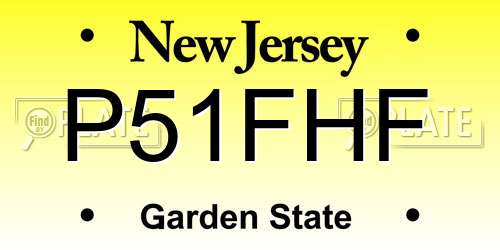 P51FHF New Jersey License Plate