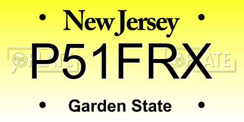 P51FRX New Jersey License Plate