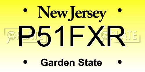P51FXR New Jersey License Plate