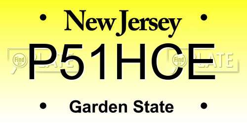 P51HCE New Jersey License Plate