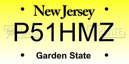 P51HMZ New Jersey License Plate
