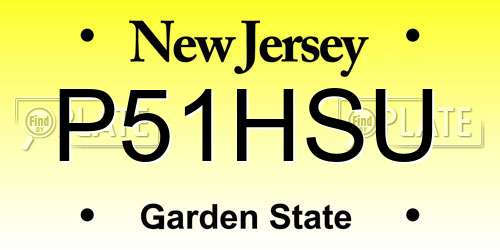 P51HSU New Jersey License Plate