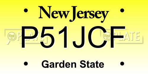 P51JCF New Jersey License Plate