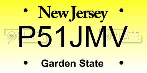 P51JMV New Jersey License Plate
