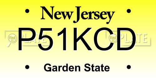 P51KCD New Jersey License Plate