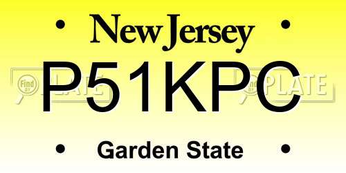 P51KPC New Jersey License Plate