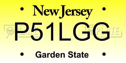 P51LGG New Jersey License Plate