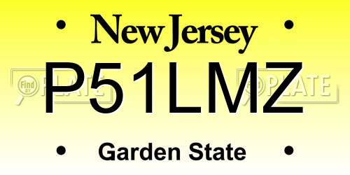 P51LMZ New Jersey License Plate
