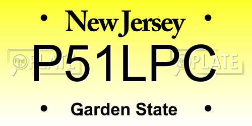 P51LPC New Jersey License Plate