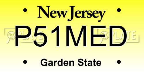 P51MED New Jersey License Plate