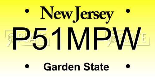 P51MPW New Jersey License Plate