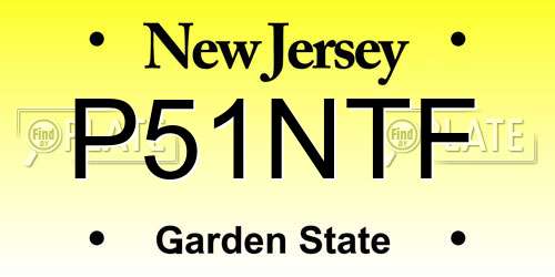 P51NTF New Jersey License Plate