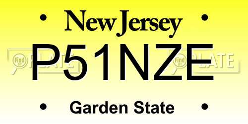 P51NZE New Jersey License Plate