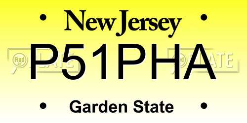 P51PHA New Jersey License Plate