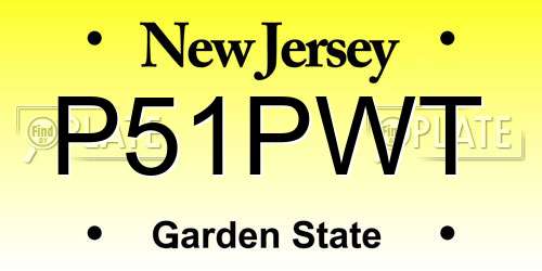 P51PWT New Jersey License Plate