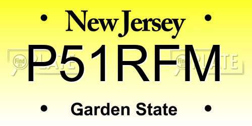 P51RFM New Jersey License Plate
