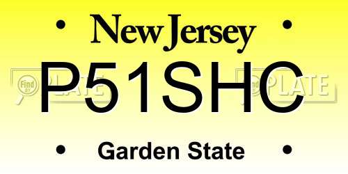 P51SHC New Jersey License Plate