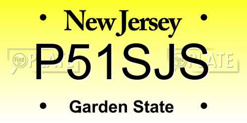 P51SJS New Jersey License Plate