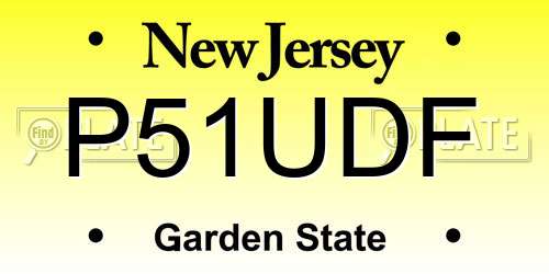 P51UDF New Jersey License Plate