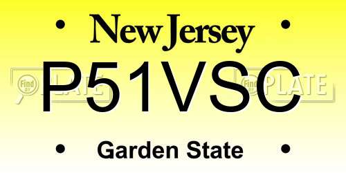 P51VSC New Jersey License Plate