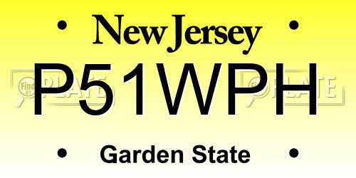 P51WPH New Jersey License Plate
