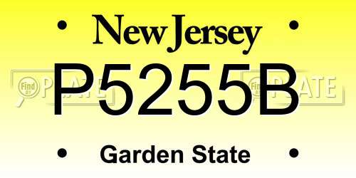 P5255B New Jersey License Plate