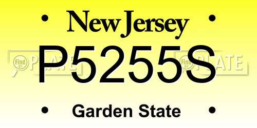 P5255S New Jersey License Plate