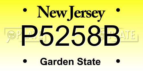 P5258B New Jersey License Plate